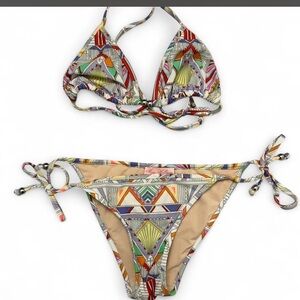 Mara Hoffman Multicolor Swim Bikini with Pastel Trim